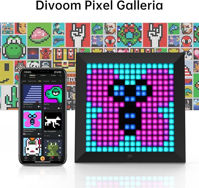 Divoom Pixoo Pixel Art Digital Picture Frame 16x16 LED Display