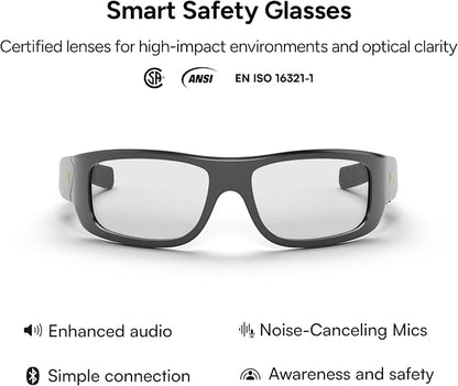 Lucyd Armor Smart Safety Glasses | ANSI Z87.1 Bluetooth Audio & Open-Ear Speakers