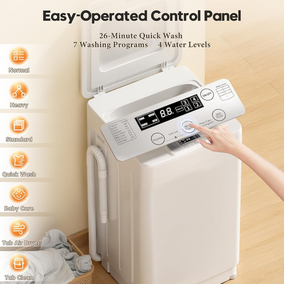 Auertech 18 lbs Portable Washing Machine, Fully Automatic Portable