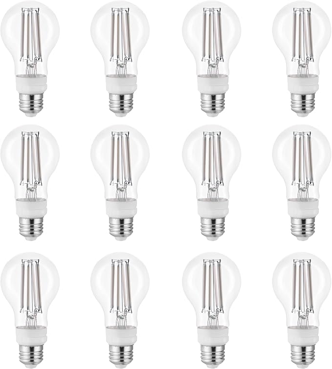 DVI A19 Clear Filament LED Light Bulb (12 Pack)