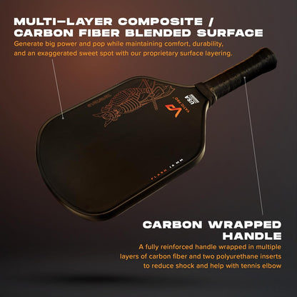 Vatic Pro Saga 16mm - Raw Carbon Fiber - Pickle ball Paddle