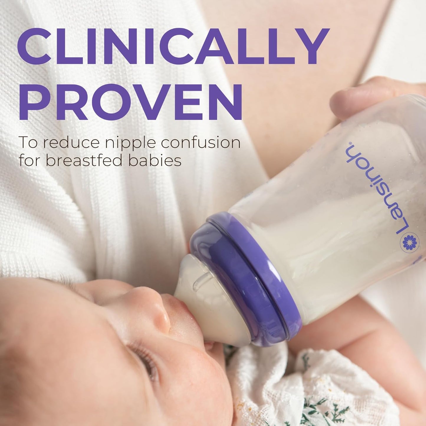 Lansinoh NaturalWave Baby Bottle Nipples Slow Flow - 4 Count