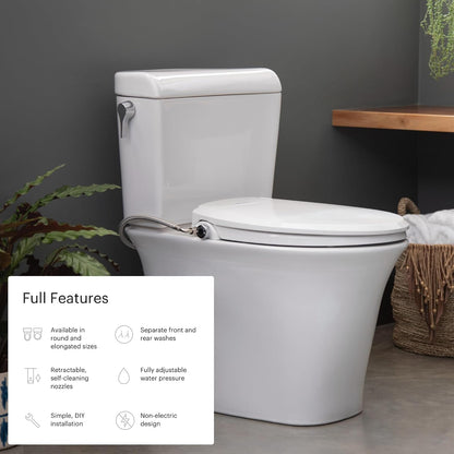 Brondell Swash EcoSeat S101 Non-Electric Bidet Toilet Seat, Elongated White