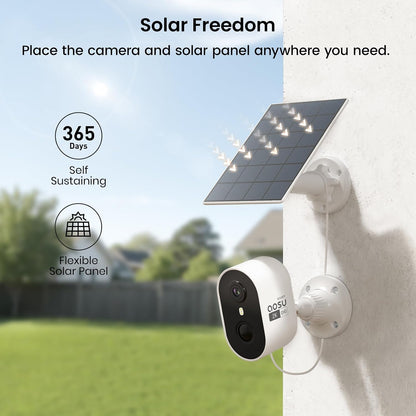 AOSU Solar Security Camera Wireless Outdoor for Home Surveillance, WiFi Cam