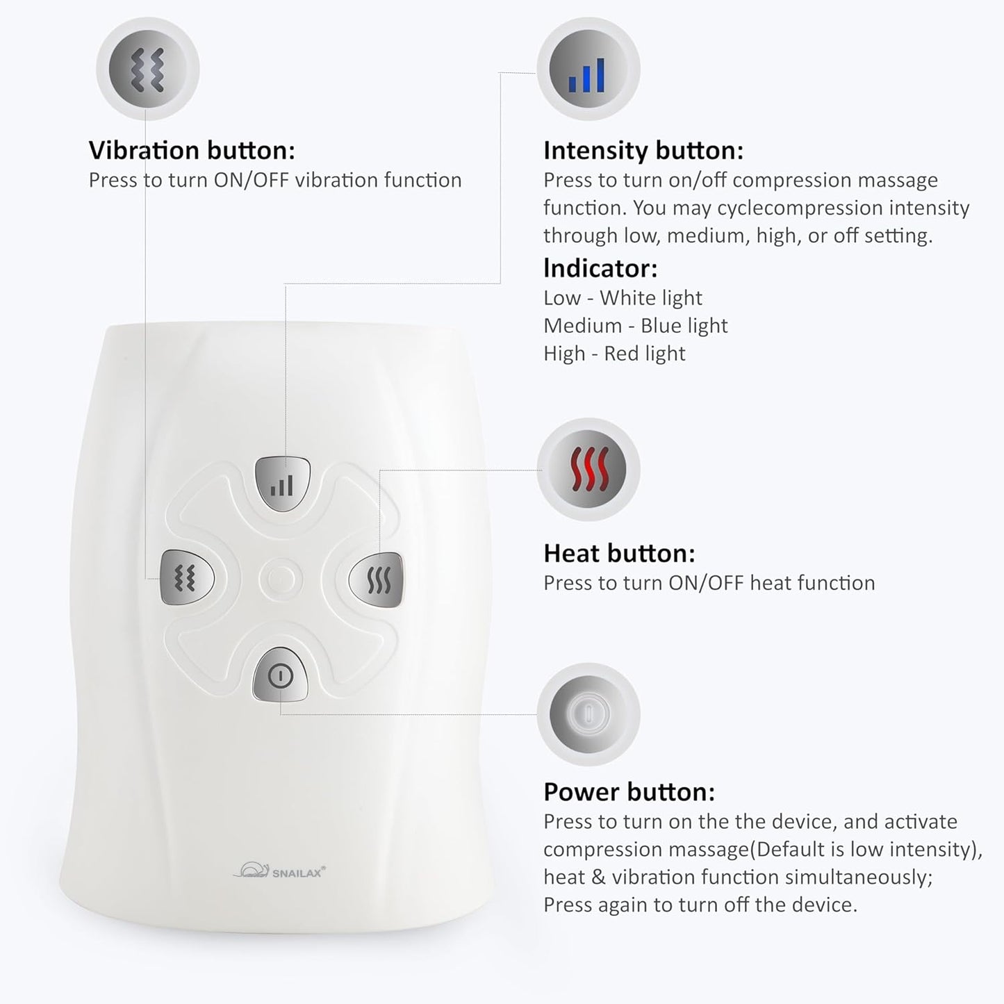 Snailax Hand Massager with Heat & Vibration