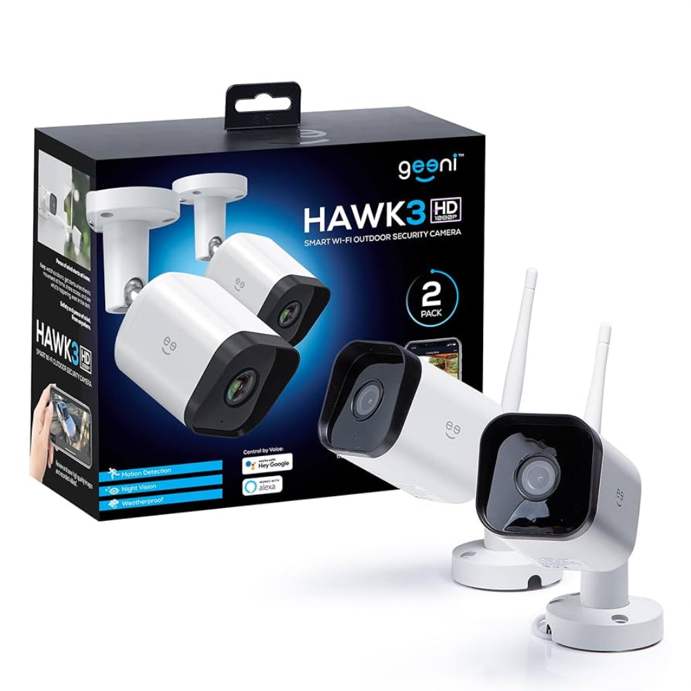 Geeni HD Hawk 3 1080p Outdoor Security Camera - 2 Pack