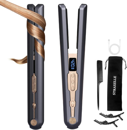 2-in-1 Cordless Hair Straightener and Curler,