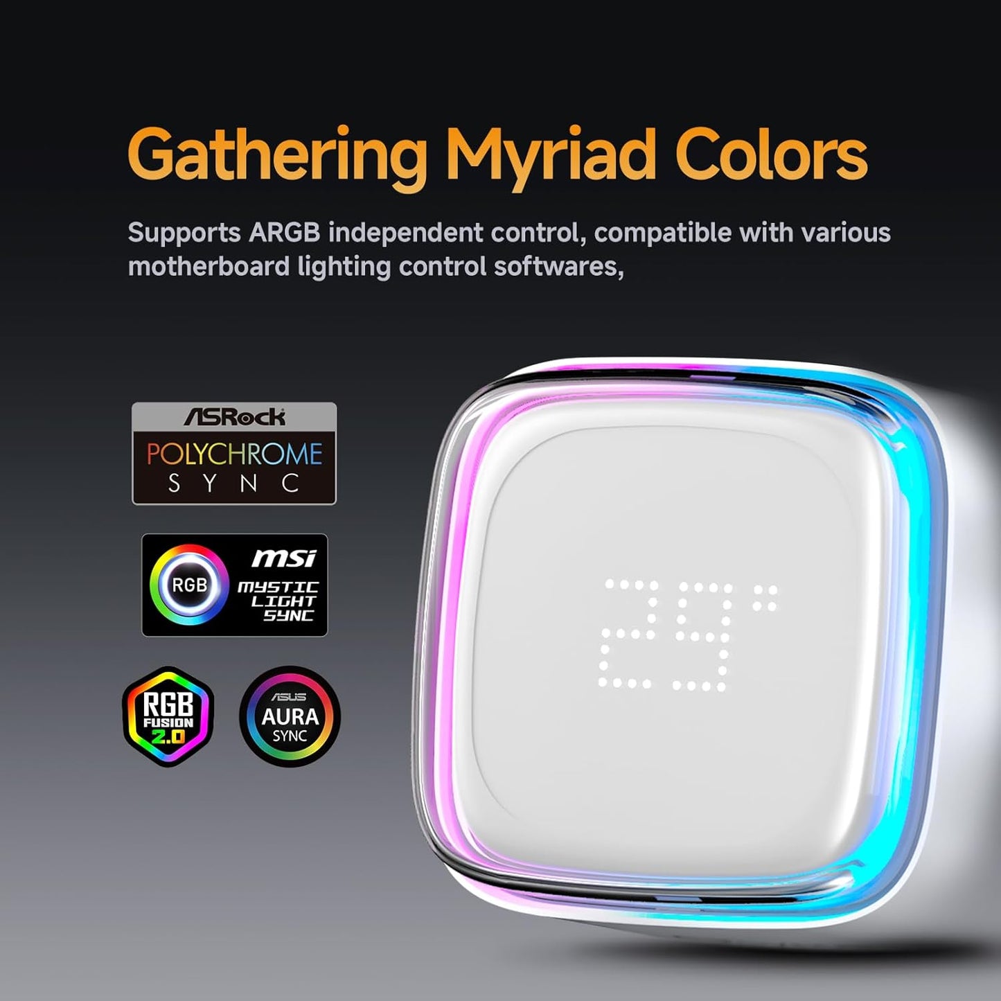 Ocypus Iota L24 WH Aio CPU Cooler with Digital Display 240mm