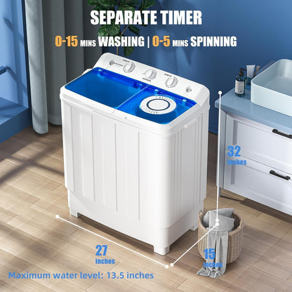 Auertech Portable Washing Machine 28lbs Twin Tub Washer (AU8595) - PICK UP ONLY