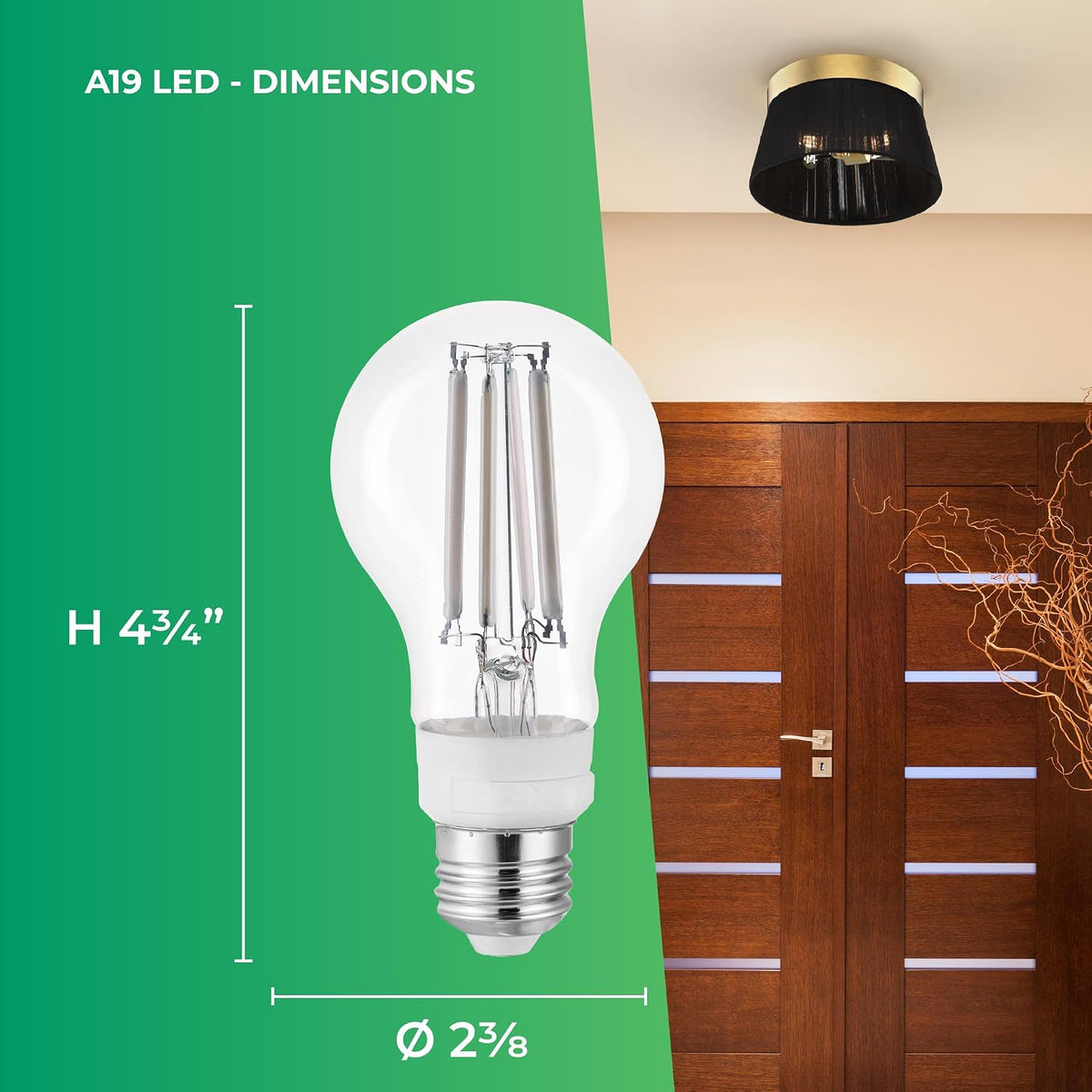 DVI A19 Clear Filament LED Light Bulb (12 Pack)