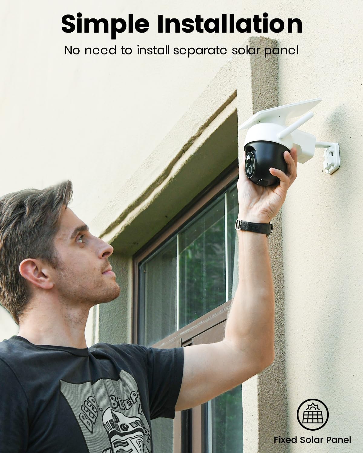 aosu 2K D1 Classic Solar Security Cameras Wireless Outdoor, 100% Wire-Free