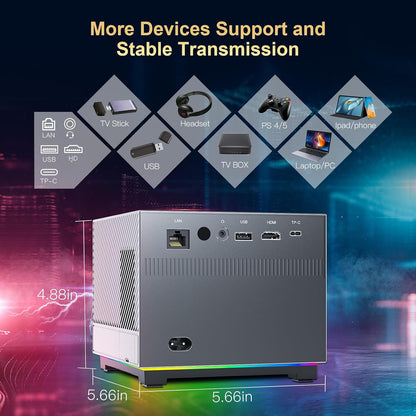 XNANO 4K Support Projector with WiFi6 and Bluetooth