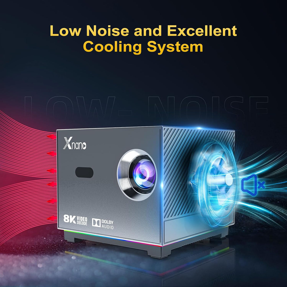 XNANO 4K Support Projector with WiFi6 and Bluetooth