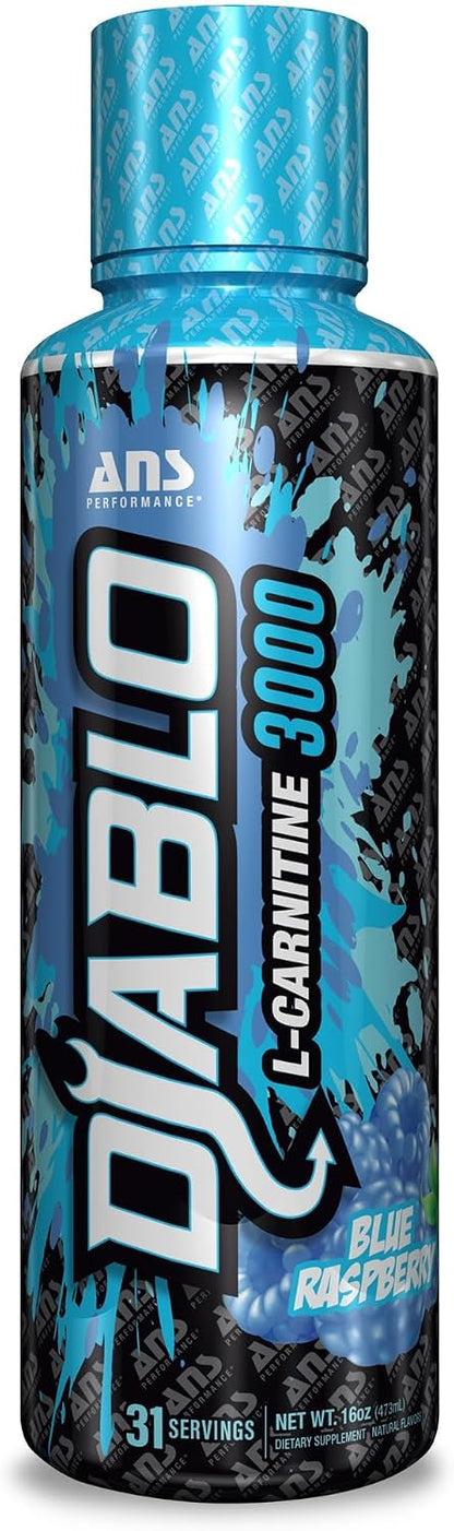 ANS Performance Diablo Carnitine 3000, Blue Raspberry, Flavored Liquid (473ml)