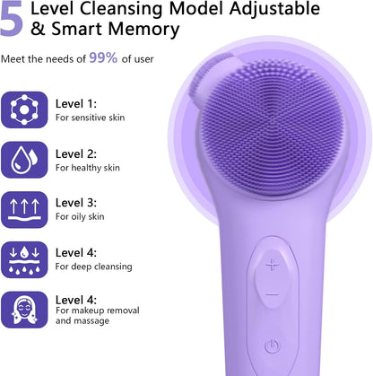 ADINC Silicone Waterproof Rechargeable Facial Cleansing Brush