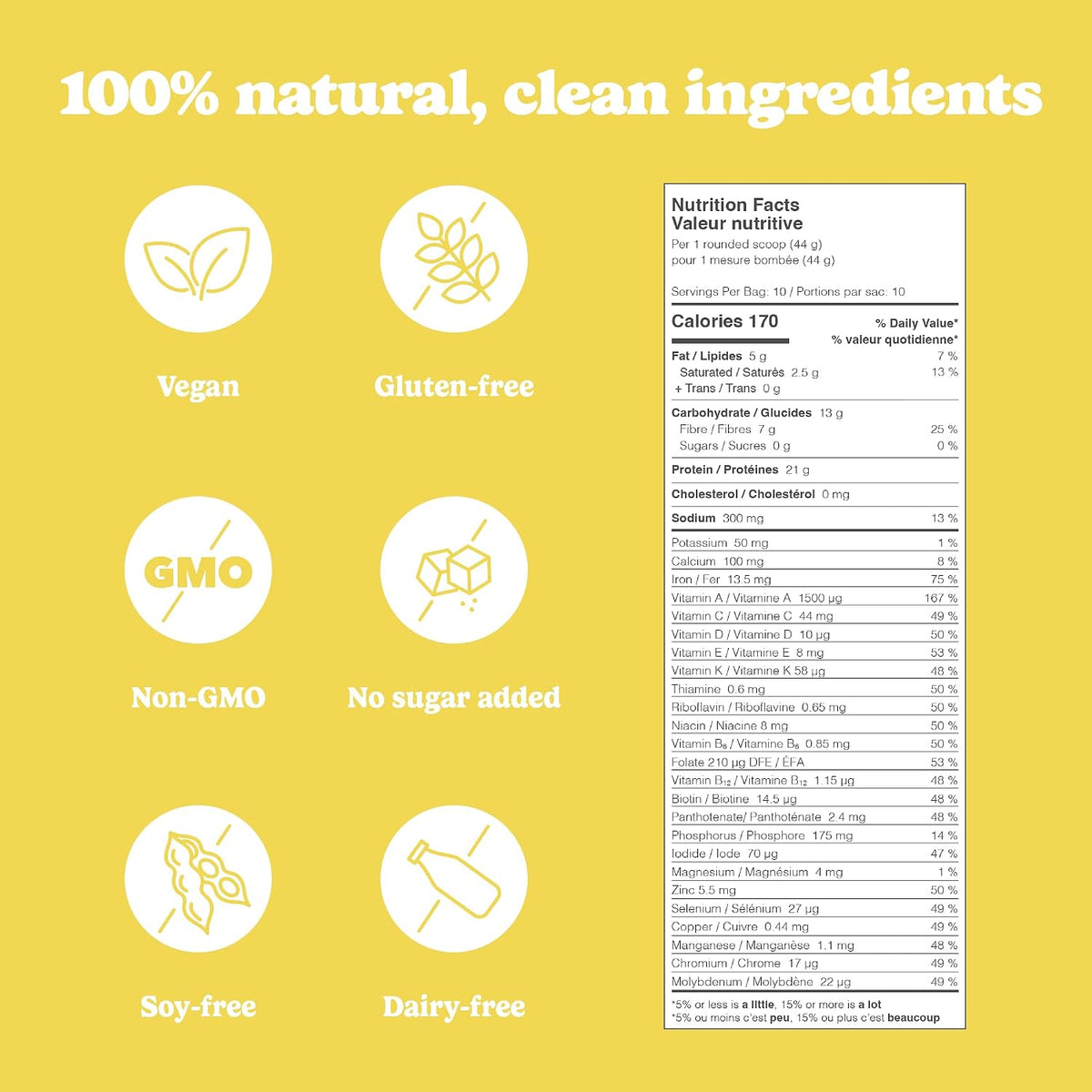 Good Protein All-in-One Shake, Plant-Based Protein Powder, Bananas & Cream 880g