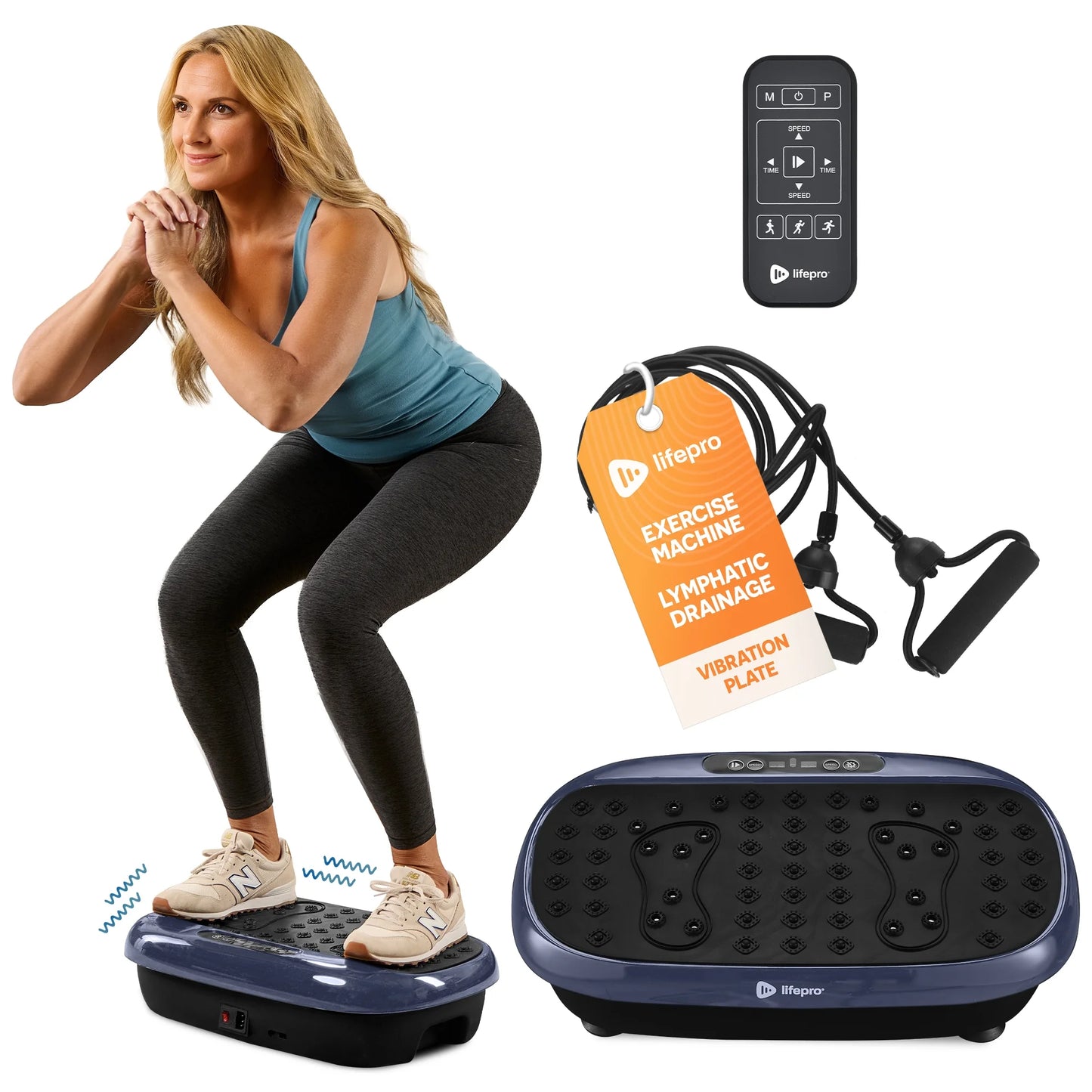 LifePro HexaPlate Lite Vibration Plate Exercise Machine - Blue