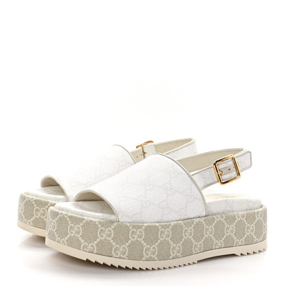 Gucci GG Supreme Monogram Granada Kid Platform Slingback Sandals