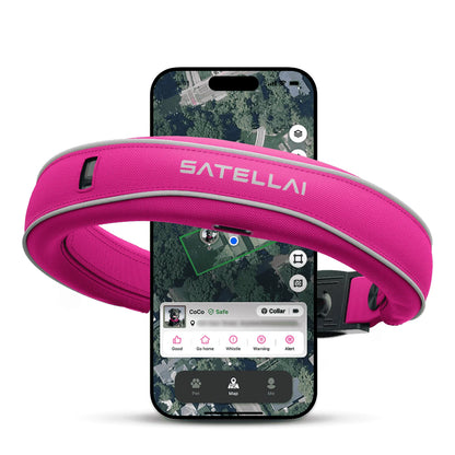 SATELLAI Smart Collar and GPS Dog Fence - Pink