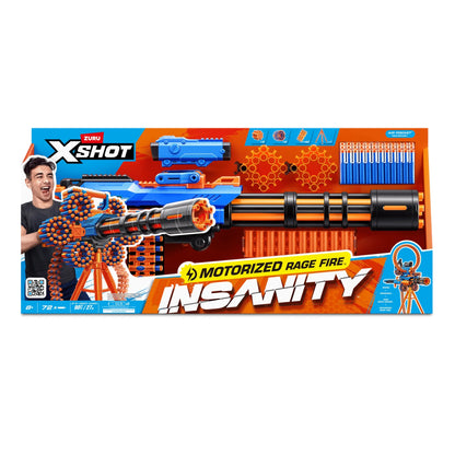 XSHOT Insanity Motorized Rage Fire (72 Darts) by ZURU, Foam Blaster for Kids
