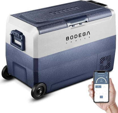 BODEGA COOLER 12 Volt Portable Refrigerator,53 Quart Car Fridge Dual Zone