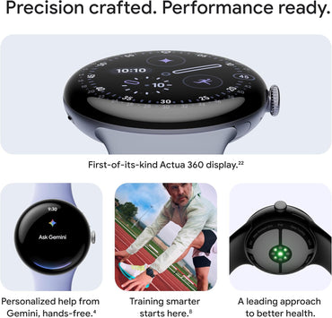 Google Pixel Watch 4 (41mm) Wi-Fi - Polished Silver Aluminum Case / Porcelain Active Band