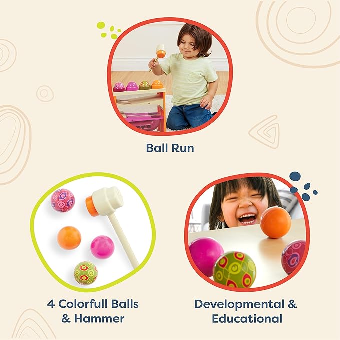 B Toys Pound-A-Ball Toy Whacky Ball – Fuchsia