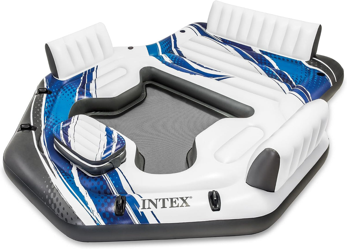 INTEX Blue Tropic 5-Person Inflatable Floating Pool Island Raft for Adults