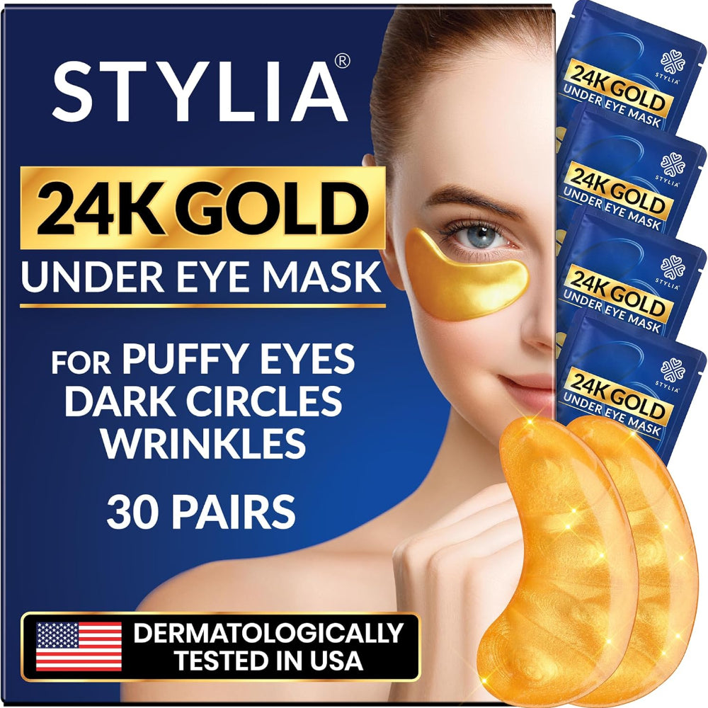 Stylia 24K Gold Eye Mask - 30 Pairs - 2 Pack