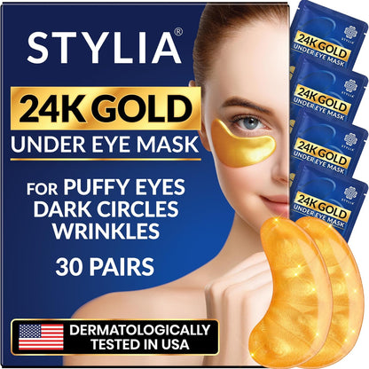 Stylia 24K Gold Eye Mask - 30 Pairs - 2 Pack