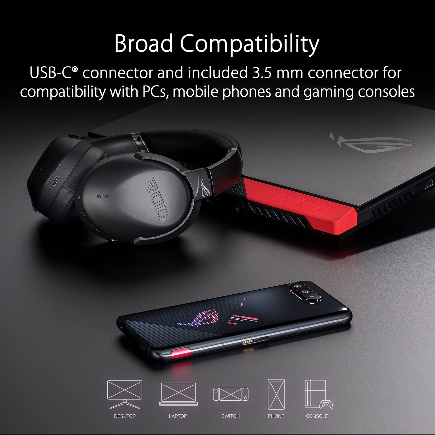 ASUS ROG Strix Go BT Bluetooth Wireless Gaming Headset