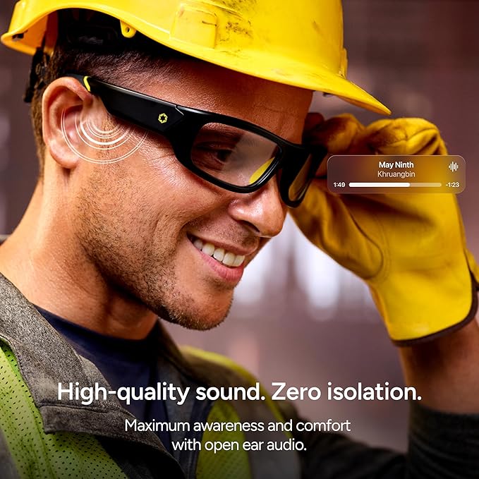 Lucyd Armor Smart Safety Glasses | ANSI Z87.1 Bluetooth Audio & Open-Ear Speakers