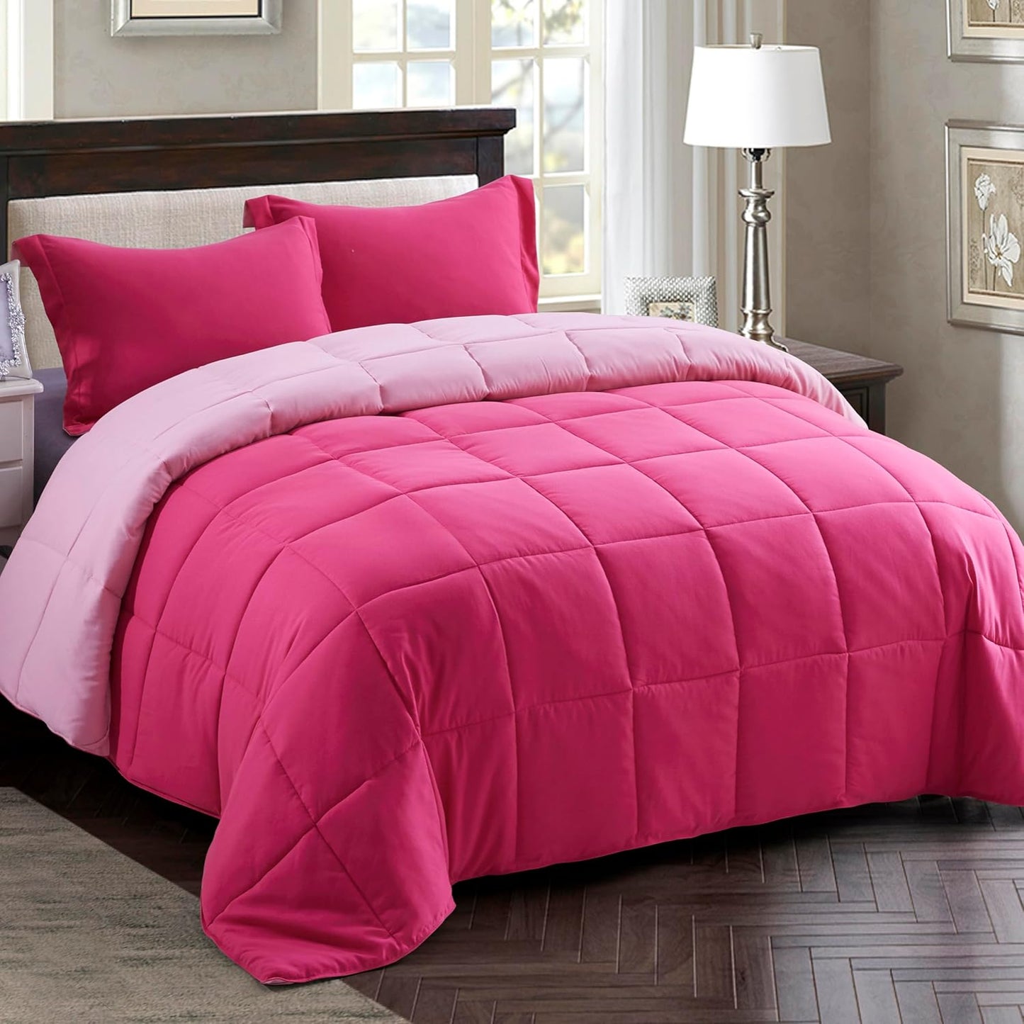 HIG 3pc Down Alternative Comforter Set - Queen / Pink