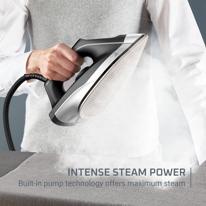 Rowenta Master Steam Station Iron Steamer for Clothes, Black/Green, VR8338 (Refurbished)