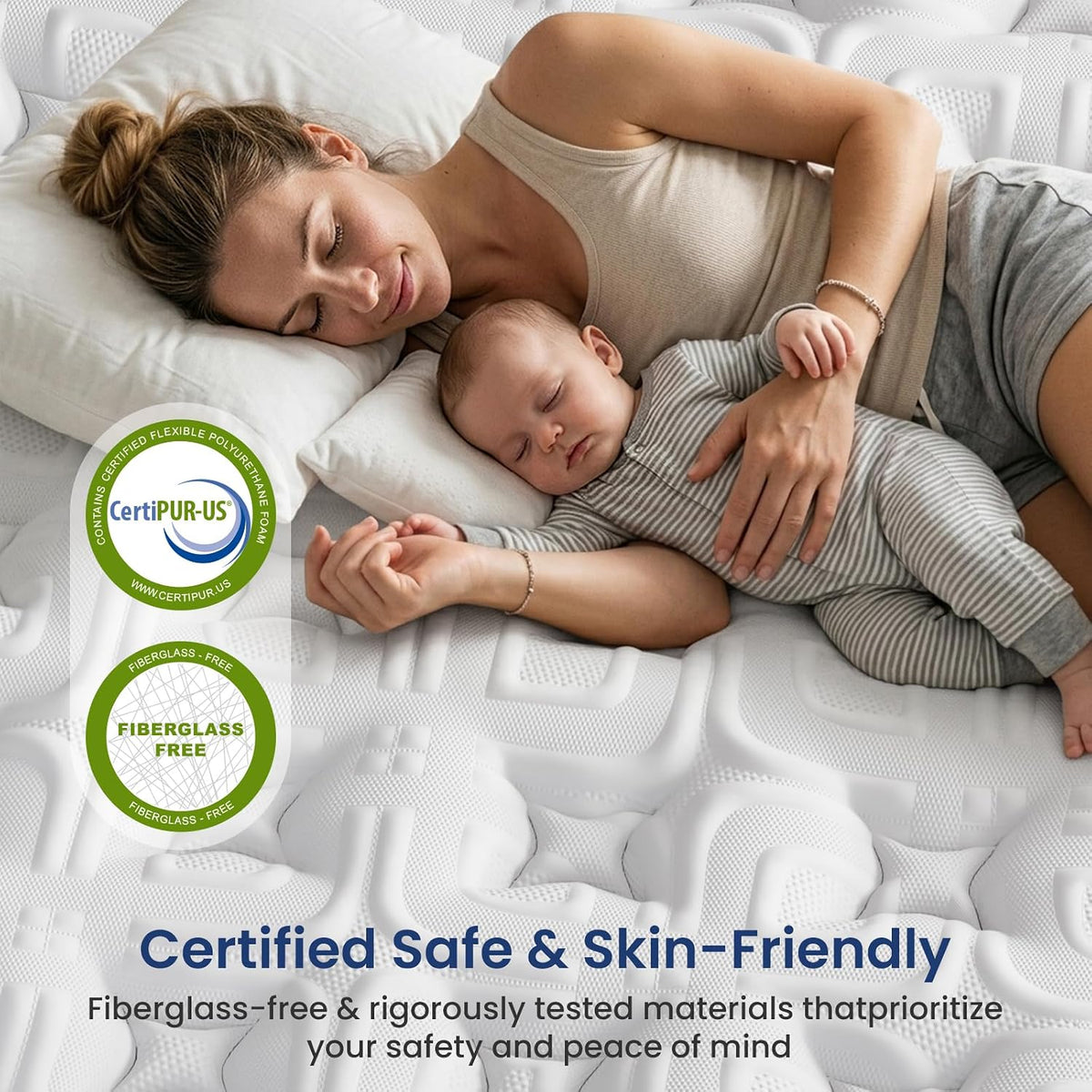 BedStory King Mattress 14 Inch Firm, Hybrid Mattress in a Box Pain Relief