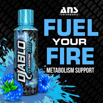 ANS Performance Diablo Carnitine 3000, Blue Raspberry, Flavored Liquid (473ml)