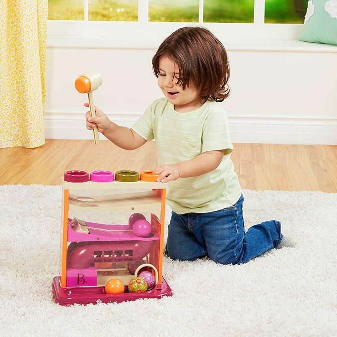 B Toys Pound-A-Ball Toy Whacky Ball – Fuchsia