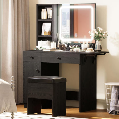 IRONCK Vanity Desk with LED Lighted Mirror - PICK UP ONLY