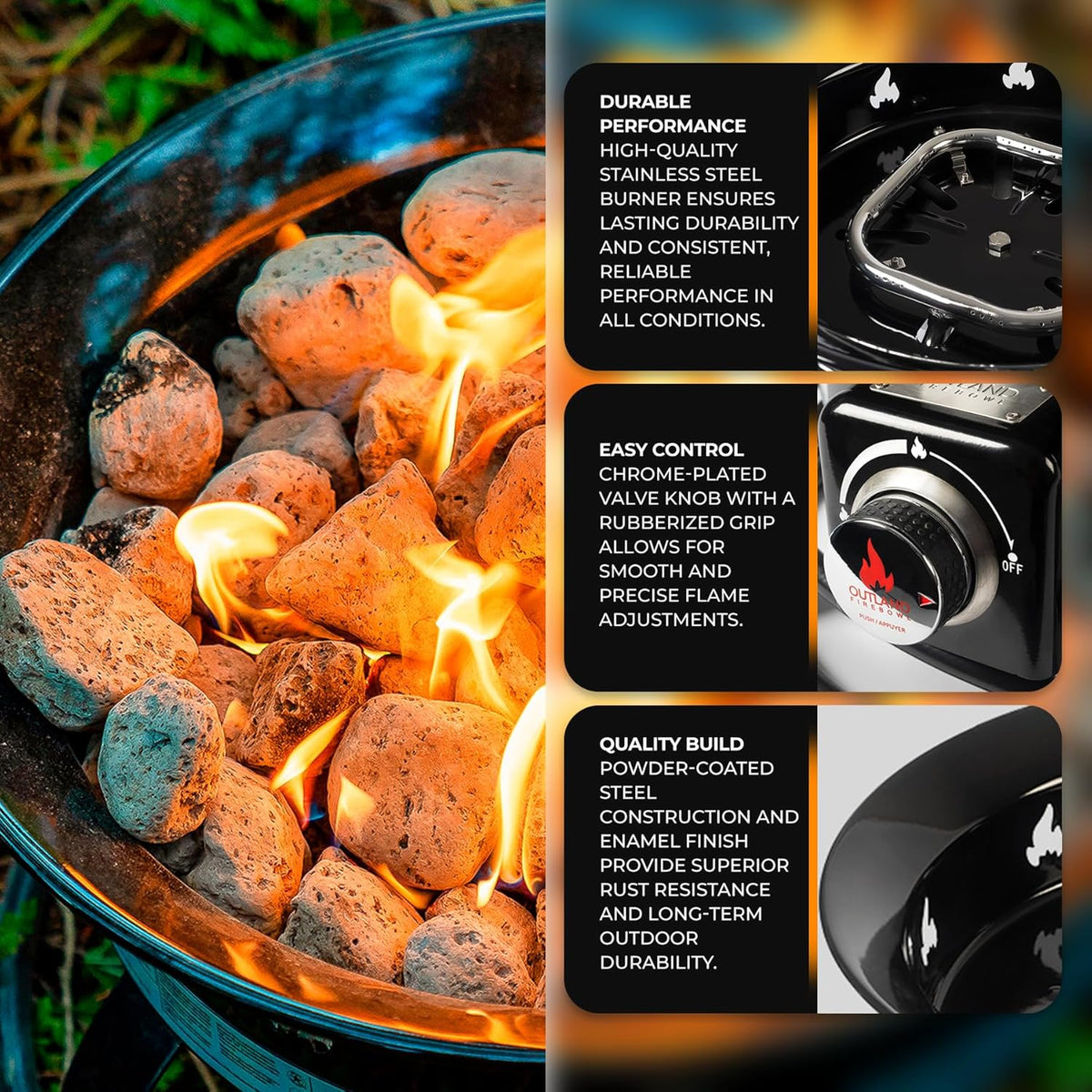 Outland Living Deluxe Smokeless Fire Pit 19 inch