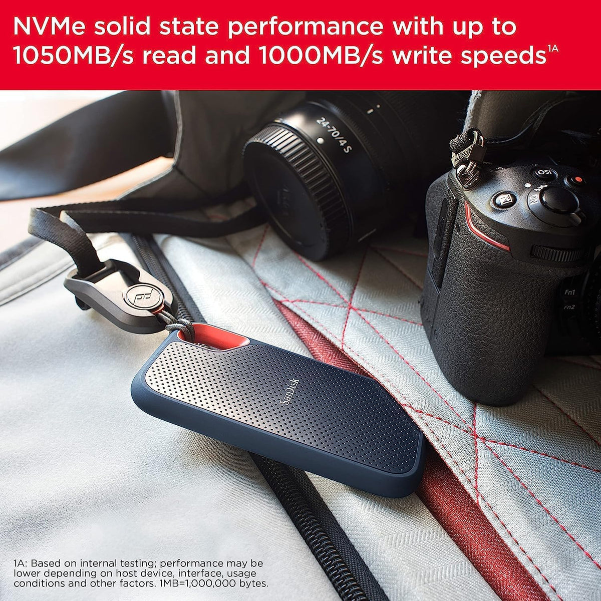 SANDISK 1TB Extreme Portable SSD, Up to 1050MB/s Read Speeds