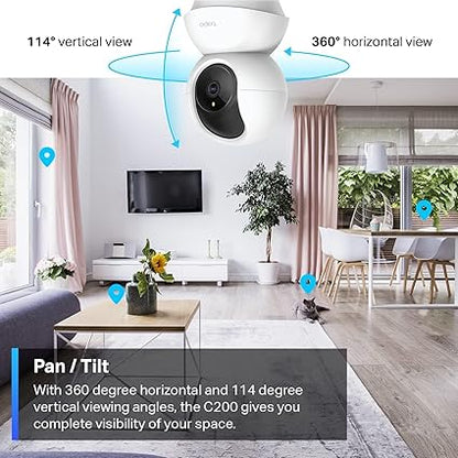 TP-Link Tapo Pan/Tilt Security Camera for Baby Monitor, Pet Camera W/ Motion Detection, 1080P, 2-Way Audio, Night Vision, Cloud & SD Card Storage
