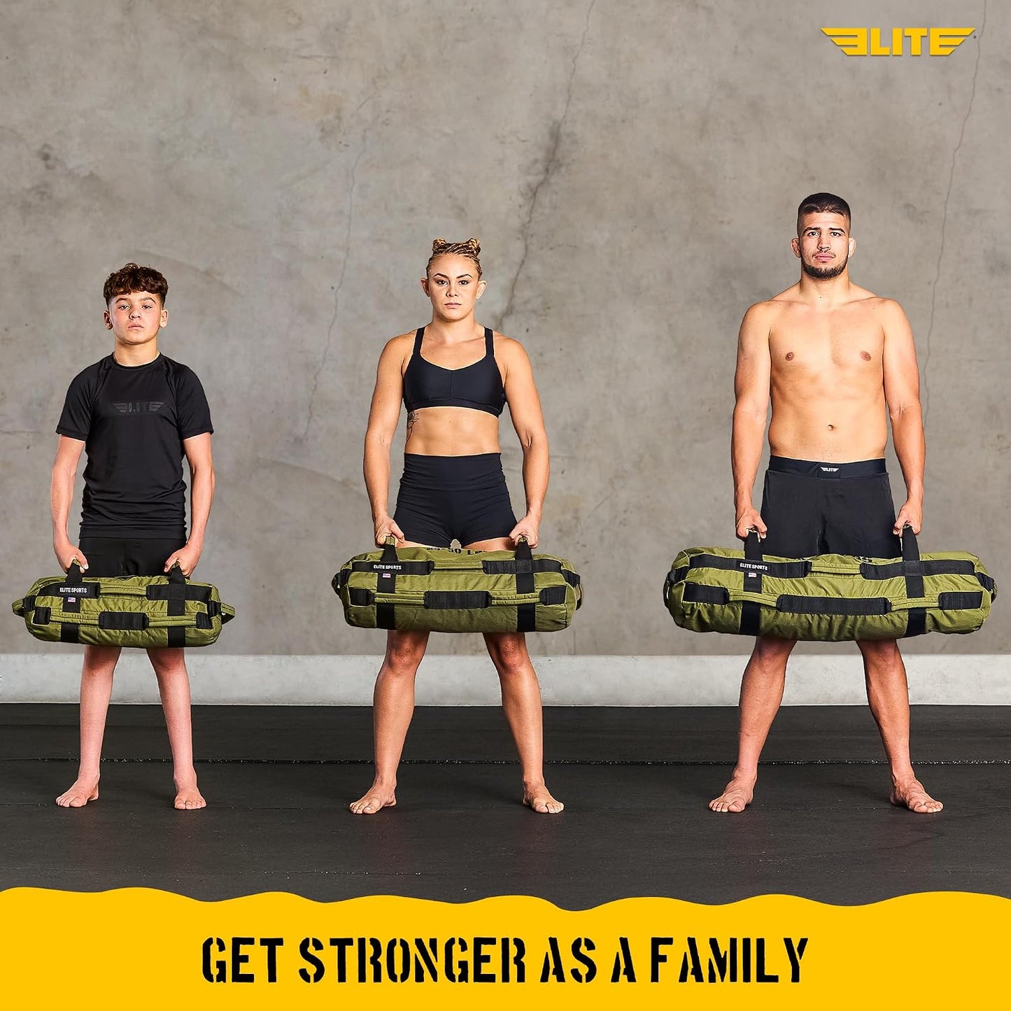 Elite Sports Workout Sandbag (green) 5 TO 25, 25 TO 50, 50 TO 75 lbs (3 count)