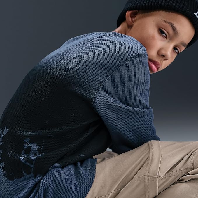 Nike ACG Big Kid's Long-Sleeve Waffle Top - Thunder Blue/Summit White