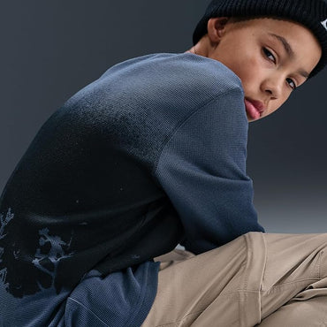 Nike ACG Big Kid's Long-Sleeve Waffle Top - Thunder Blue/Summit White
