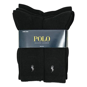 Polo Ralph Lauren HALF CUSHION CREW SOCKS BLACK 6-PACK