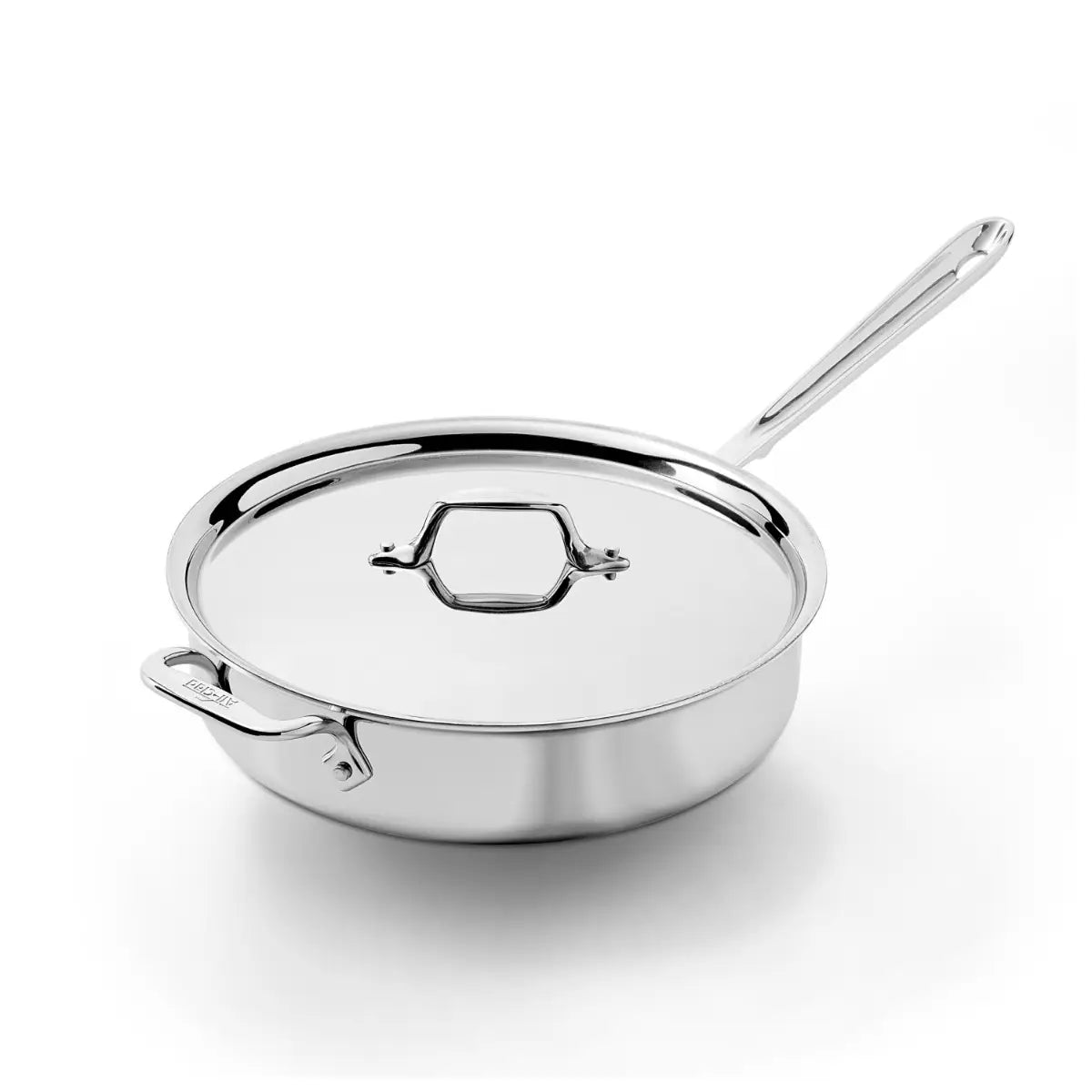 All-Clad D3 Stainless 3-ply Bonded Cookware, Saute Pan with lid, 4 quart