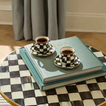 MacKenzie-Childs Courtly Check Espresso Cup & Saucer Set