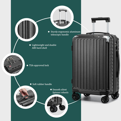 Joyway 7-Piece Luggage Set - Hardshell Spinner Suitcase Set with TSA Lock