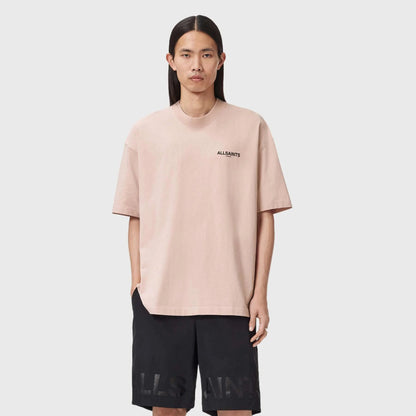 AllSaints Hallis Crew T-Shirt - Sunbaked Pink