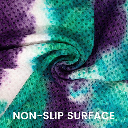 Hystrada Tie-Die Textures Non-Slip Hot Yoga Mat Towel with Bag